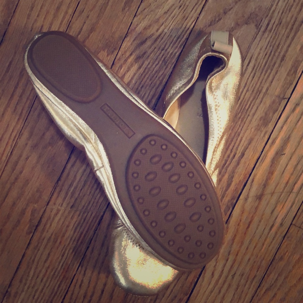 Talbots gold shimmer ballet shoes